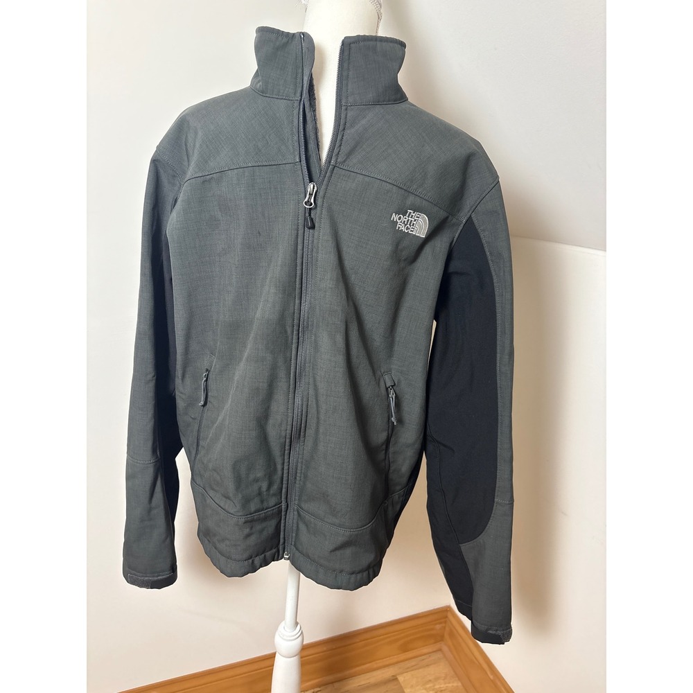 The North Face Mens Apex Bionic Softshell Jacket Gray Large Full Zip Fleece